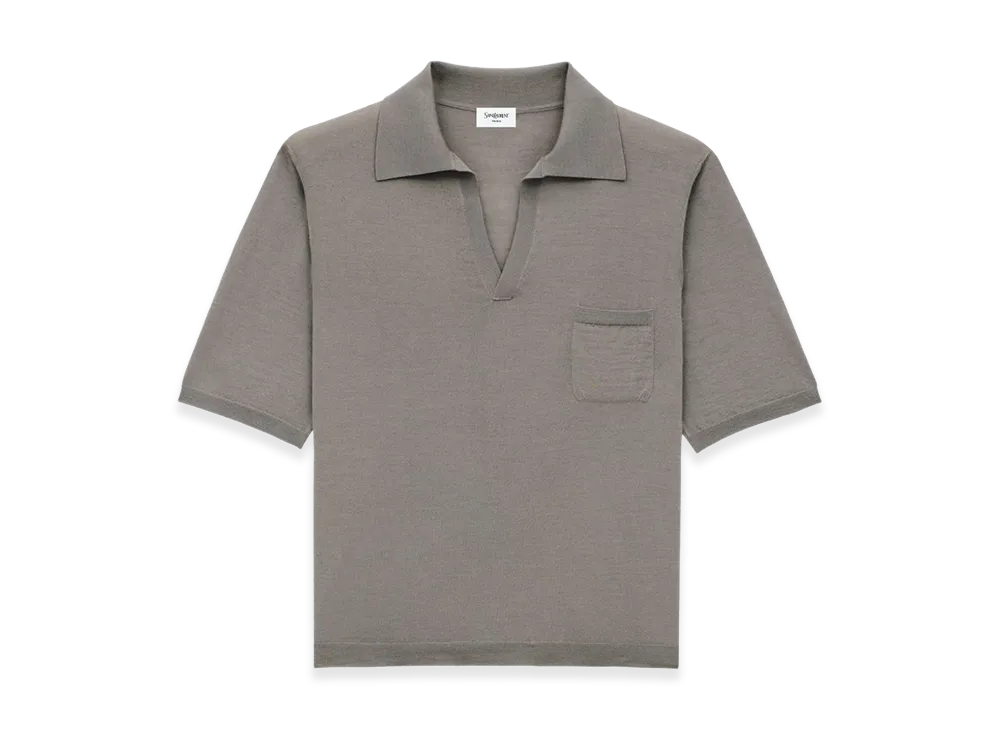 Saint Laurent Wool Polo Shirt "Gray"