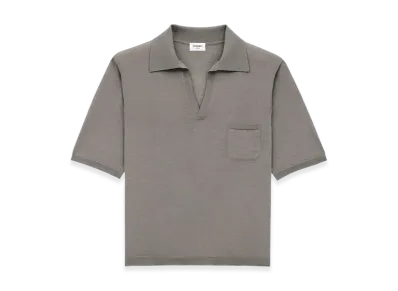 Saint Laurent Wool Polo Shirt "Gray"