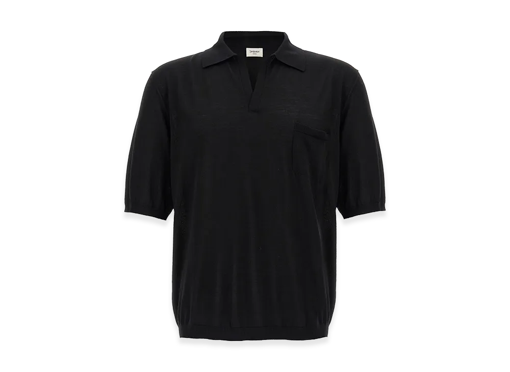 Saint Laurent Wool Polo Shirt "Black"