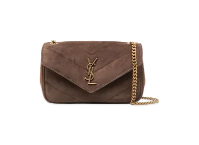 Saint Laurent Women's Loulou Mini Suede Shoulder Bag "Brown"