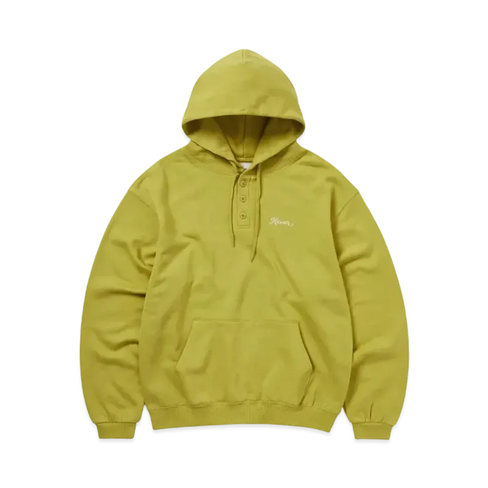 thisisneverthat Quarter Button Hoodie "Lime Green"