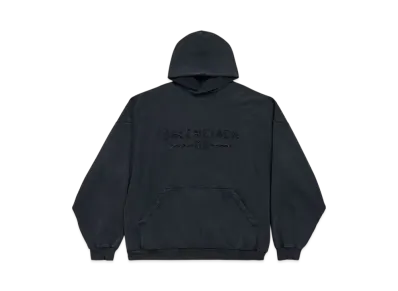 BALENCIAGA Men's New Year Series 25 - Zip-Up Hoodie Large Fit "Washed Black"