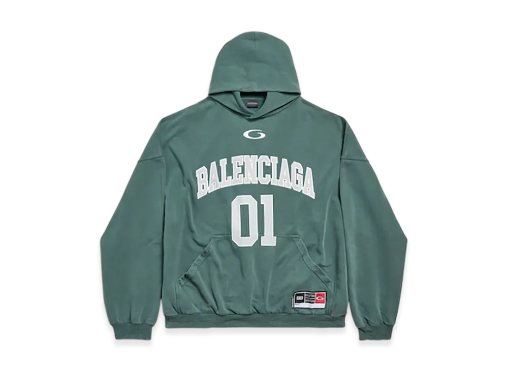 BALENCIAGA Basketball Hoodie Large Fit "Dark Green/Light Green"