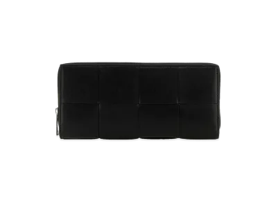 Bottega Veneta Leather Intrecciato Wallet "Black"