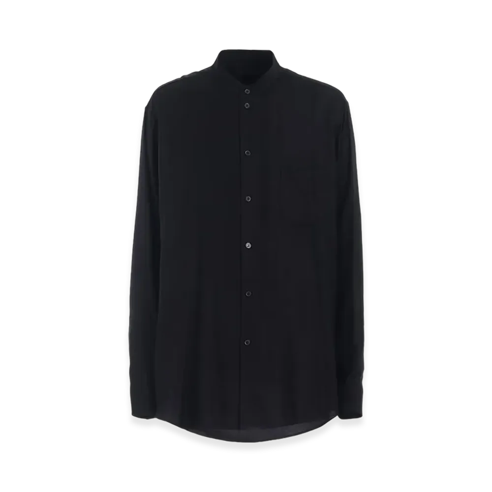 S'YTE Rayon Twill Loose Fit Stand Collar Shirt "Black"