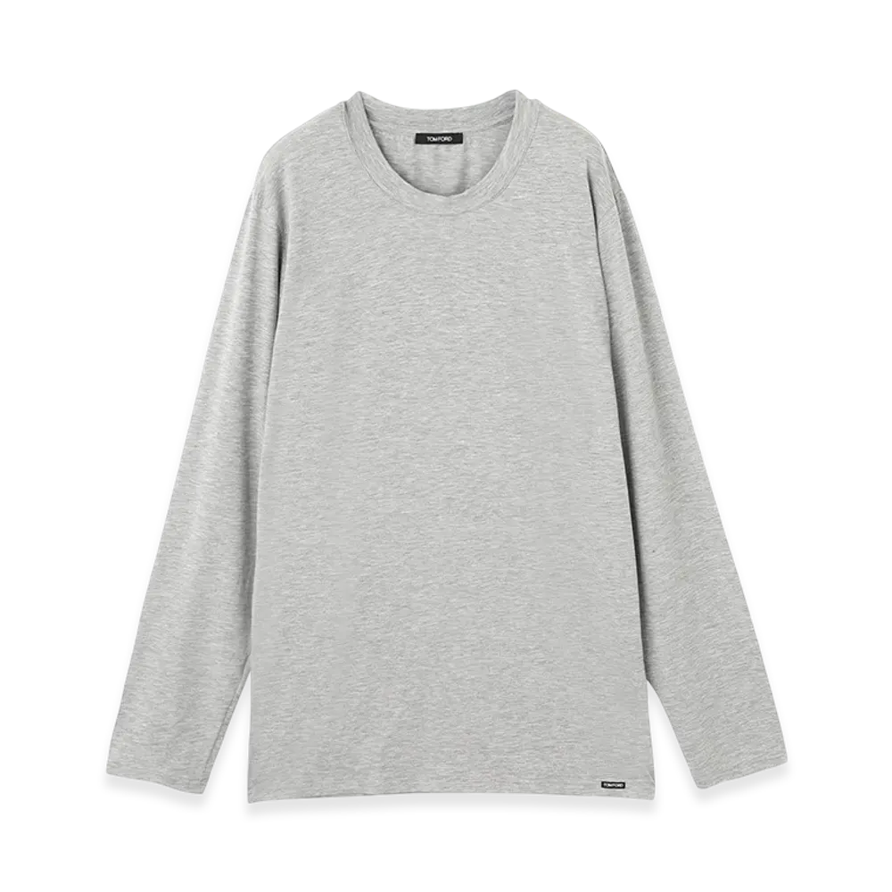 TOM FORD Crewneck L/S Tee "Greymelange"