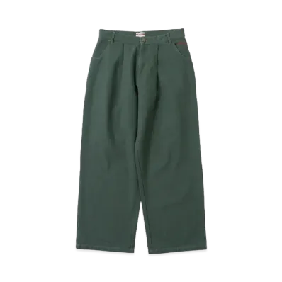 BADWAY 1tuck duck wide taperd pants "Khaki"