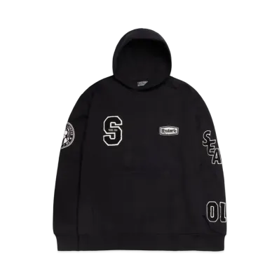 WIND AND SEA x HYSTERIC GLAMOUR Varsity Hoodie "Black"