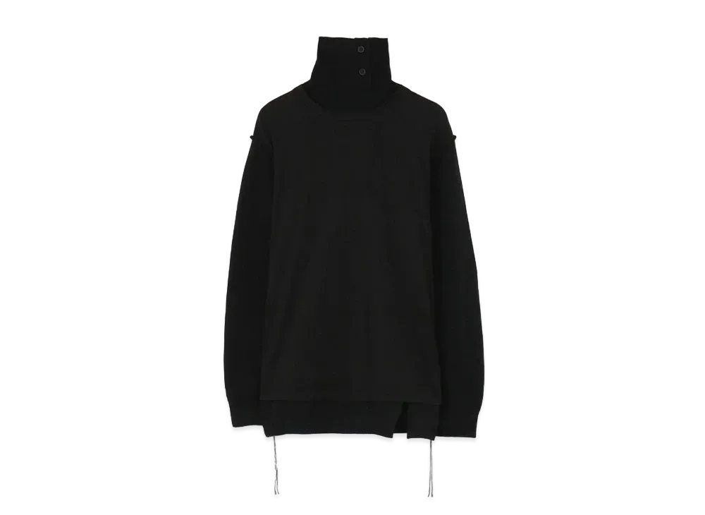 Yohji Yamamoto Pour Homme 30/-PLAIN STITCHES KNIT CS DOCKING TURTLE NECK "Black"