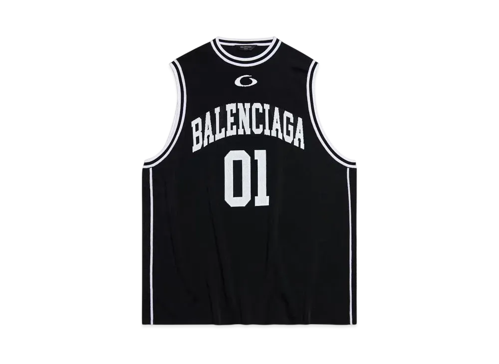 BALENCIAGA Men's Basketball Series Tank Top "Black/White"
