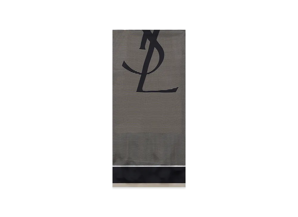 Saint Laurent Cassandre Striped Stole "Blue"