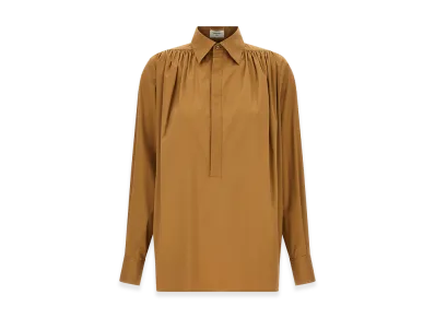 Saint Laurent Women's Sx07 Blouse "Brown"