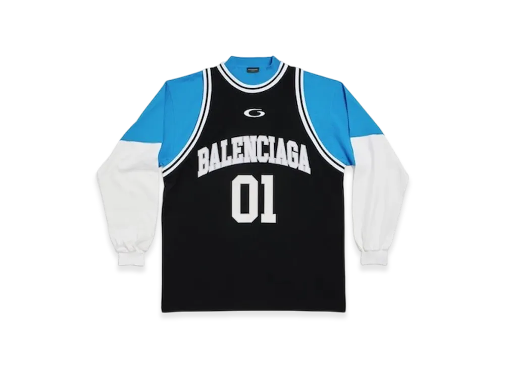 BALENCIAGA Basketball Series Layered Long Sleeve T-Shirt "Black White"