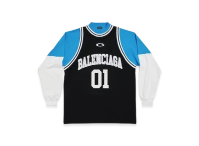 BALENCIAGA Basketball Series Layered Long Sleeve T-Shirt "Black White"
