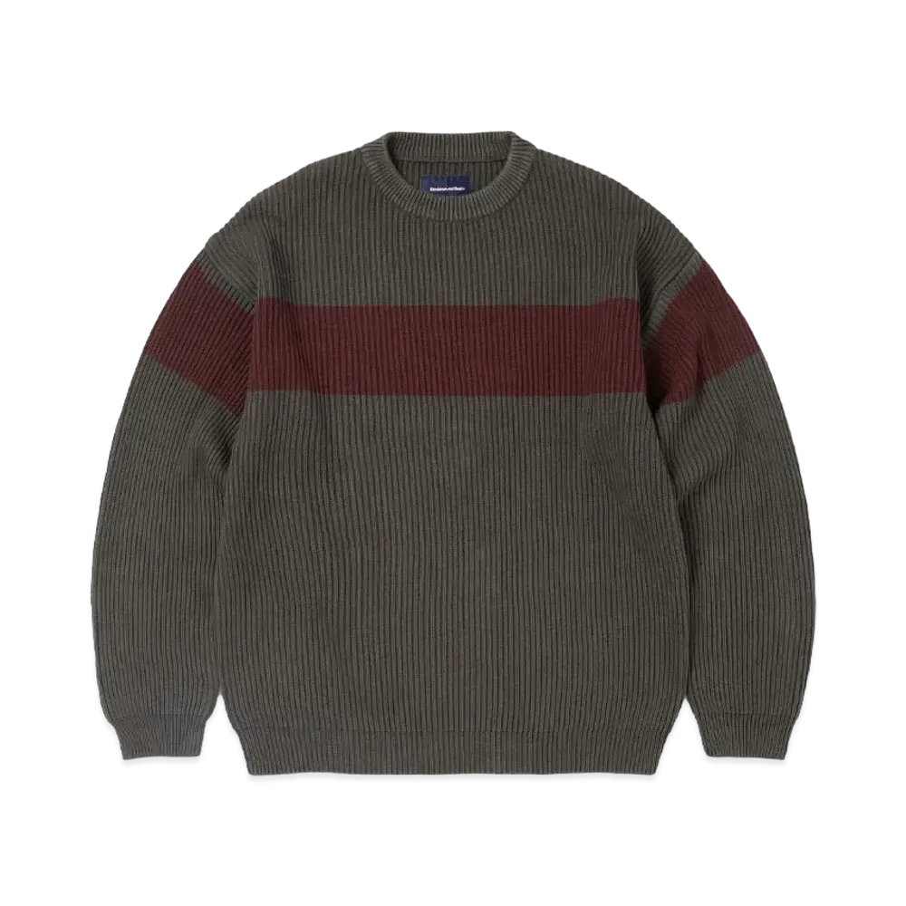 thisisneverthat Washed Block Knit Sweater "Charcoal"