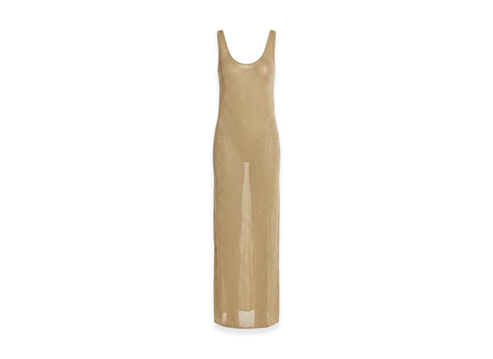 Saint Laurent Women's Lurex Knit Dress "Gold"