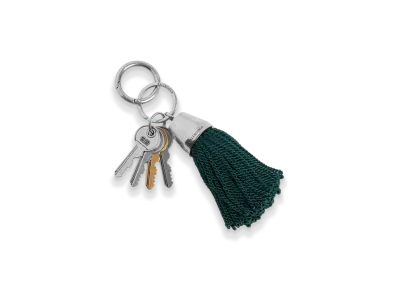 BALENCIAGA Charm Keyring Pompom "Silver"