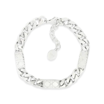 Dior Cannage Chain Link Bracelet "Silver"