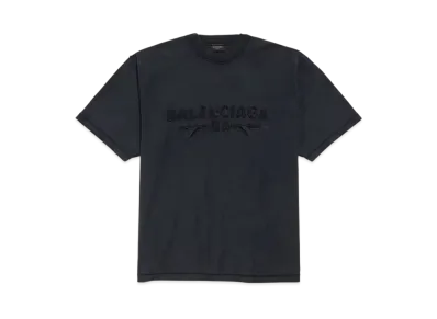 BALENCIAGA Men's New Year Series 25 - Inside-Out T-Shirt Medium Fit "Washed Black"
