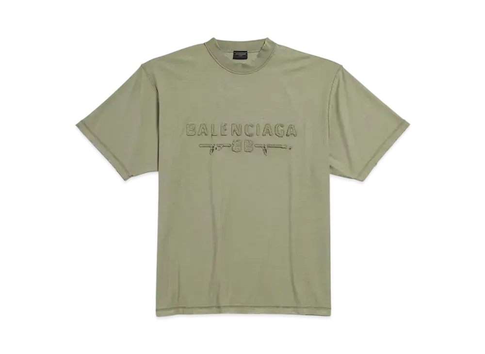 BALENCIAGA Men's New Year Series 25 - Inside-Out T-Shirt Medium Fit "Army Green"