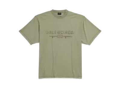BALENCIAGA Men's New Year Series 25 - Inside-Out T-Shirt Medium Fit "Army Green"