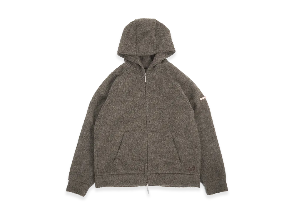 FEELS. Alpaca Zip Up Hoodie "Brown"
