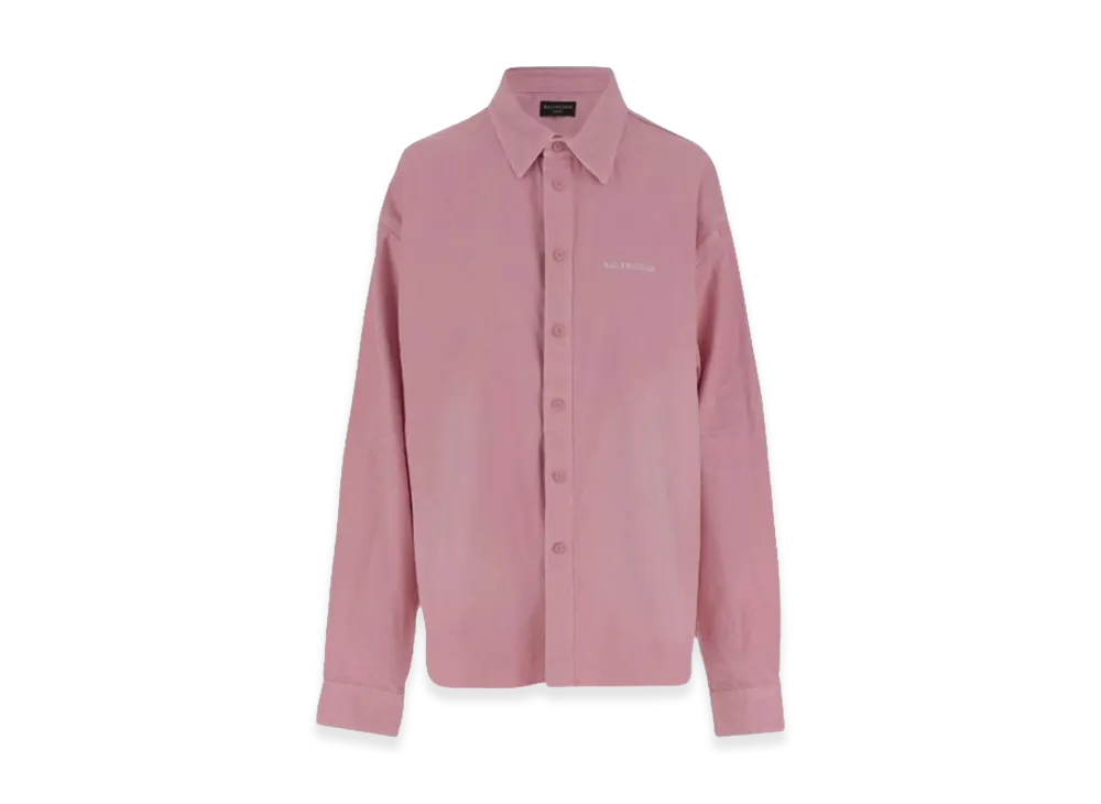 BALENCIAGA Pink Denim Oversize Shirt "Pink"