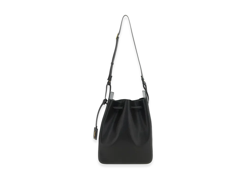 Saint Laurent Women's Large Leather Bucket Bag "Green"