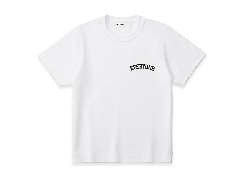 everyone Women's Collegiate Logo Tee Shirt "White/Black"