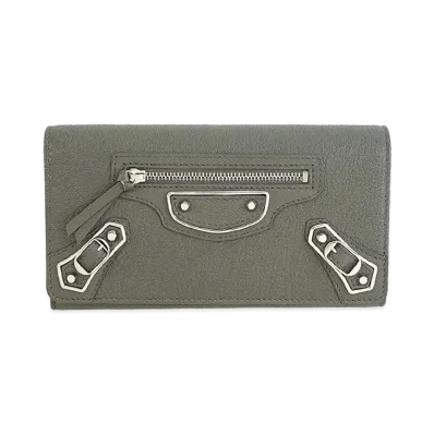 BALENCIAGA Classic Money leather wallet "Gray"