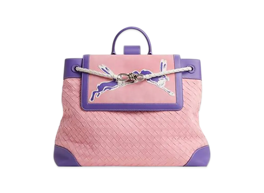 Bottega Veneta Large Andiamo Backpack "Ribbon/Purple/White"