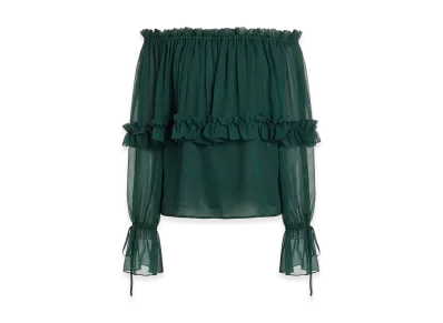 Saint Laurent Women's Blue In Silk "Green"