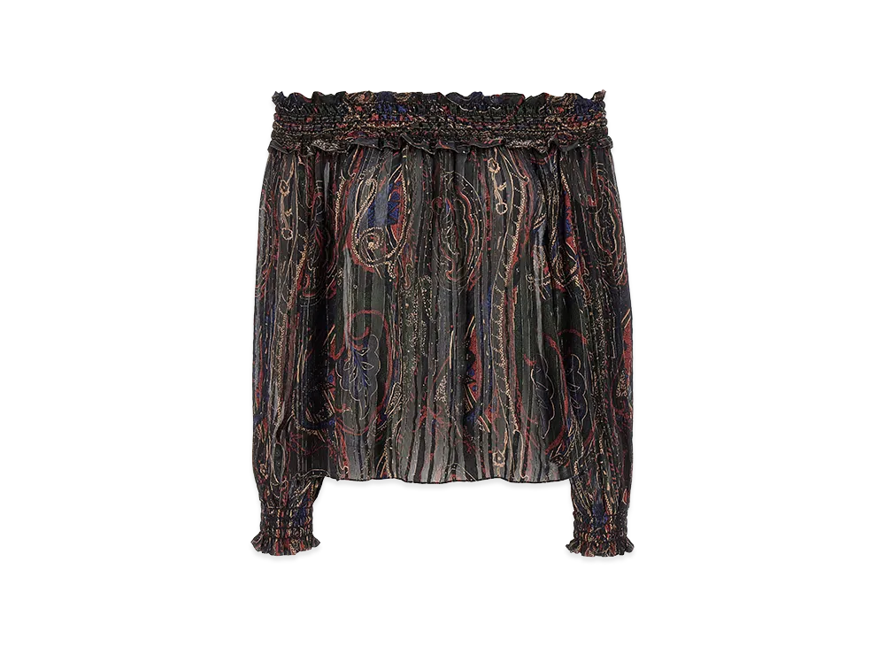 Saint Laurent Women's Smock Stitch Blouse "Multicolor"