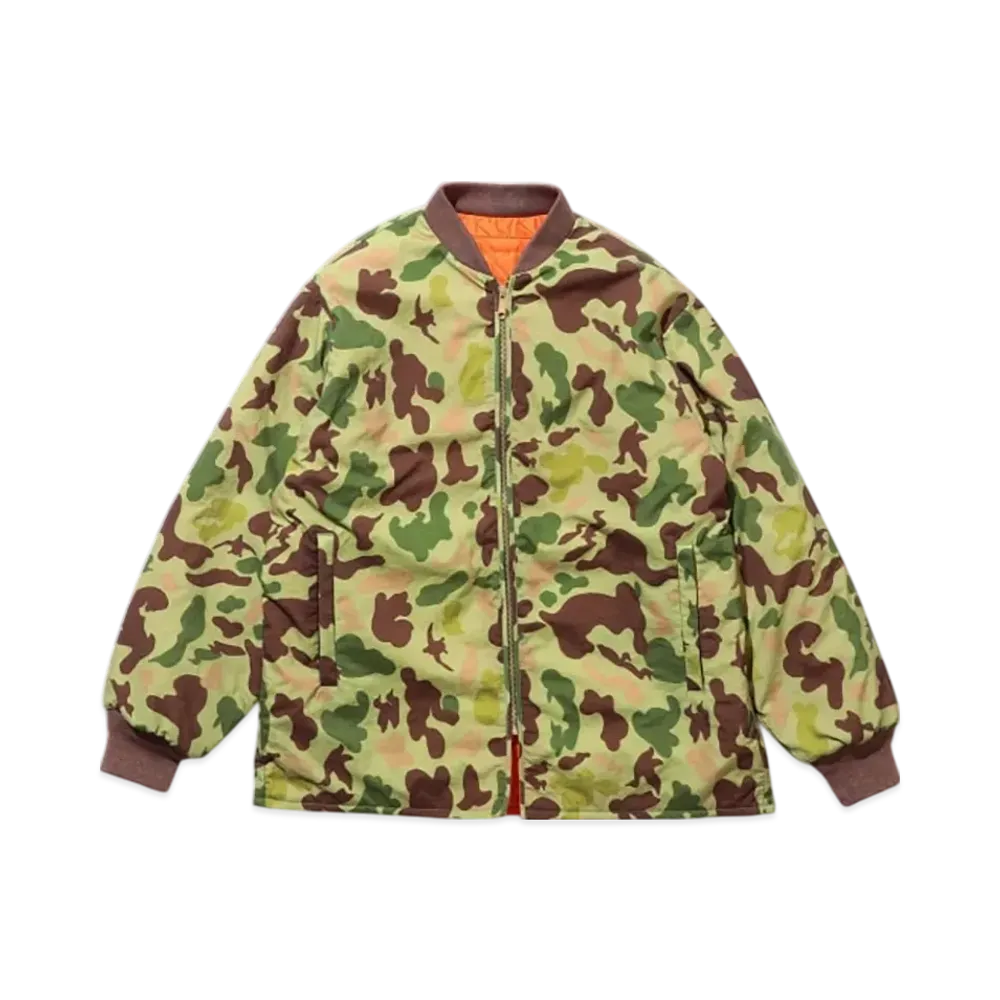 BEAMS Rev Puff Blouson Animal Camo "Olive"