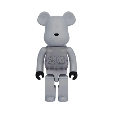 MEDICOM TOY "BEARBRICK" -2G EXCLUSIVE- 2G WHITE CHROME 1000%
