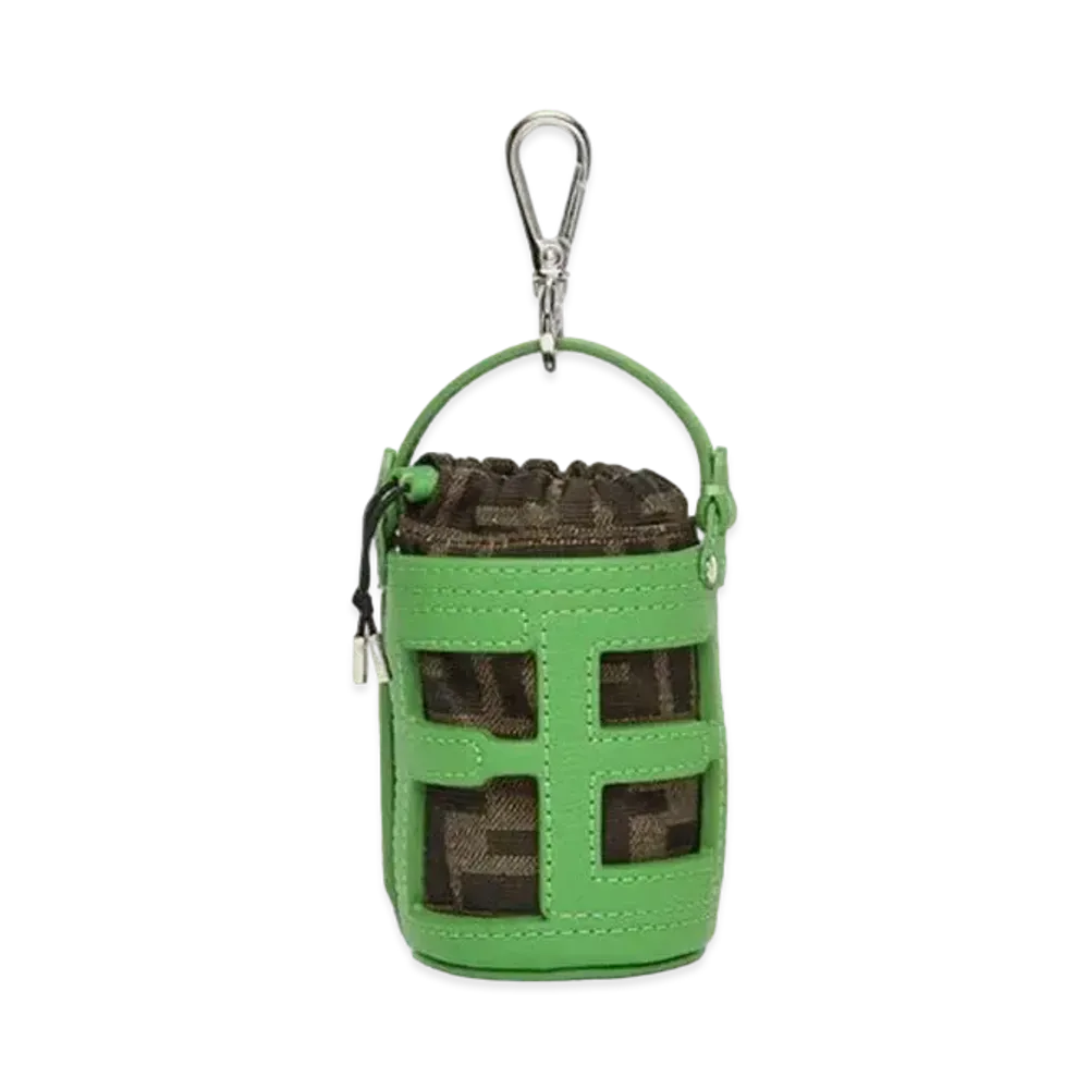 FENDI Bucket Bag Charm Leather "Green"