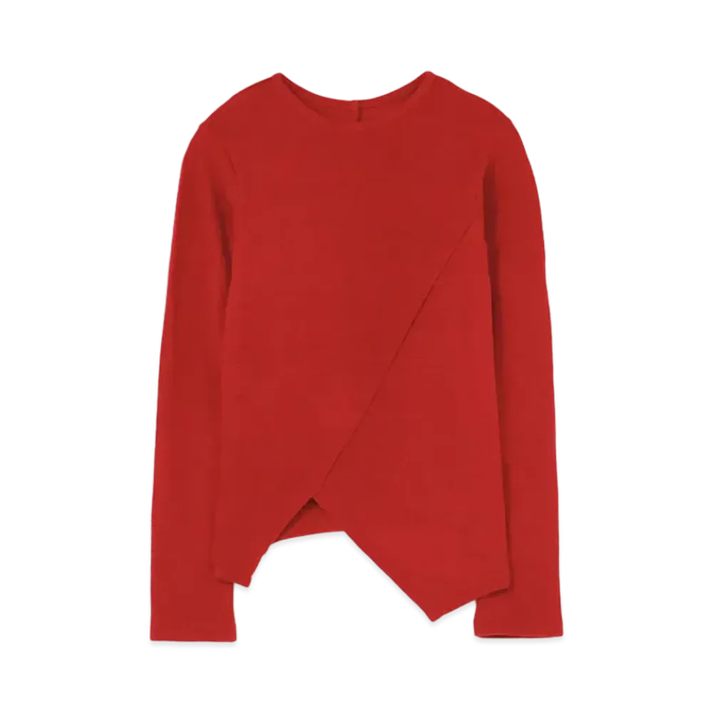 Yohji Yamamoto AIRY SPUN MILLED PS HEM ZIG-ZAG RN "Red"