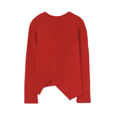 Yohji Yamamoto AIRY SPUN MILLED PS HEM ZIG-ZAG RN "Red"