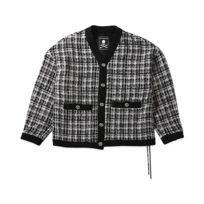 mastermind WORLD Tweed Cardigan "Black"