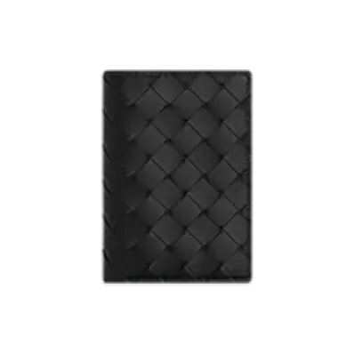 Bottega Veneta Intrecciato Passport Case "Black/Madder Brown"
