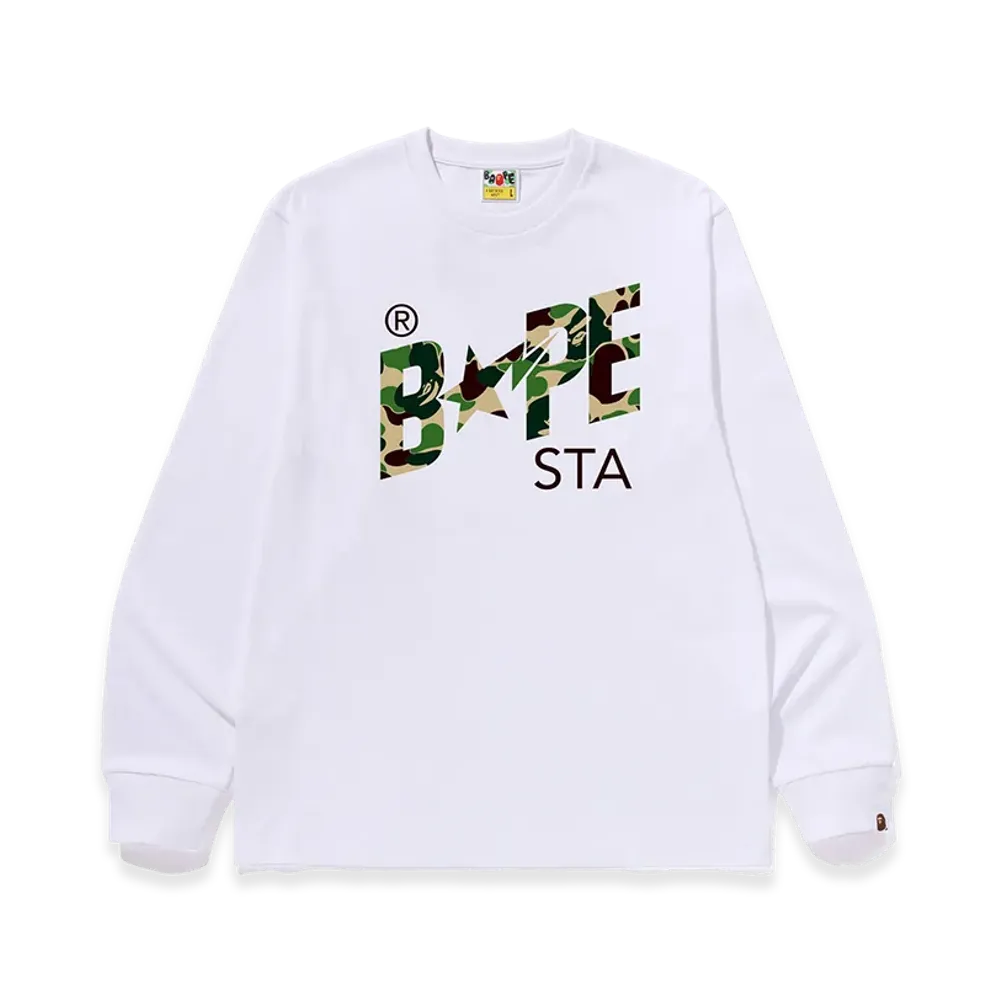 A BATHING APE ABC Camo Bape Sta LS Tee "White/Green"