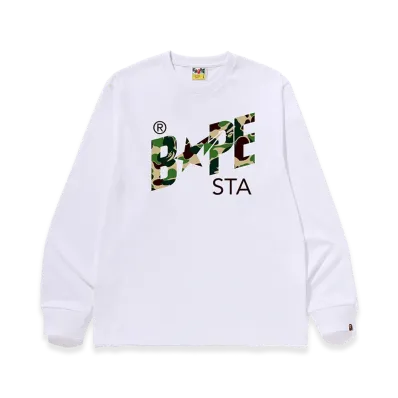 A BATHING APE ABC Camo Bape Sta LS Tee "White/Green"