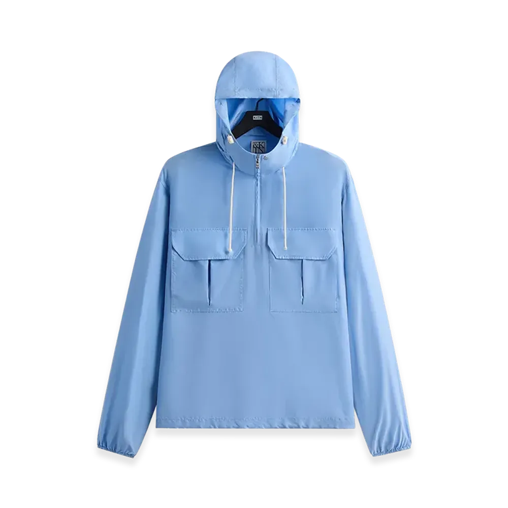 Kith &Kin Washed Silk Habotai Quarter Zip Raj Jacket "Millstream"
