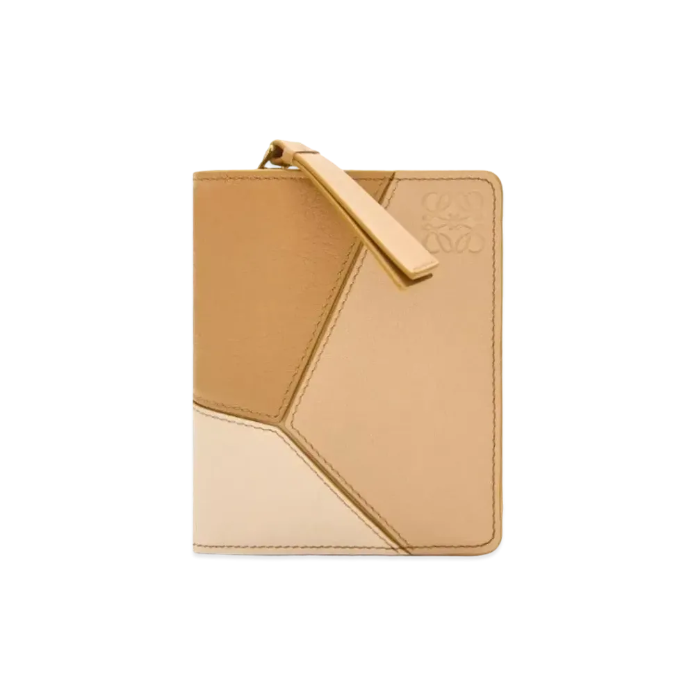 LOEWE Puzzle Compact Zip Wallet Classic Calf "Angola/Dusty Beige/Gold"