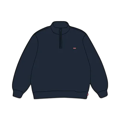 Supreme Small Box Half Zip Pullover (25SS) "Navy"