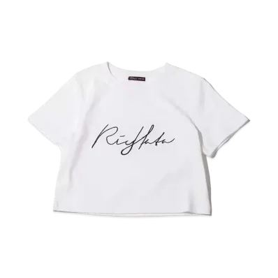 atmos pink x Riehata Logo Embroidery Cropped T-Shirt "White"