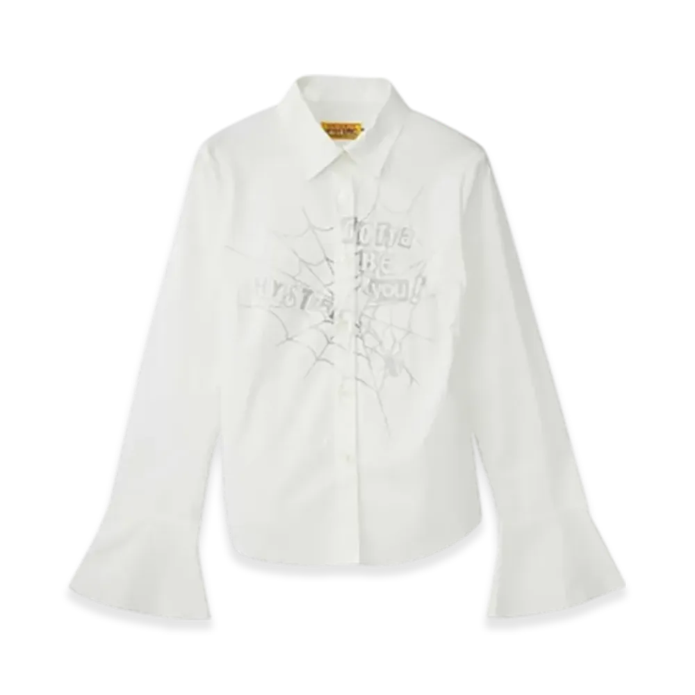 HYSTERIC GLAMOUR Hysteric Spider Lace-Up Frill Cuff Blouse "White"