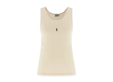 Saint Laurent Women's Cassandre Tank Top "Beige"