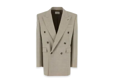 Saint Laurent Women's Cappuccino Wool Blazer "Beige/Tan"