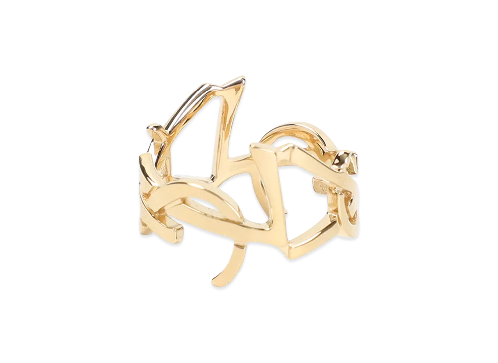 Saint Laurent Women's Scarf Cassandre Ring "Gold"